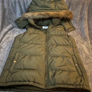OLD NAVY — Fleece lined bubble vest with removable hood — VERY LIGHT WEAR